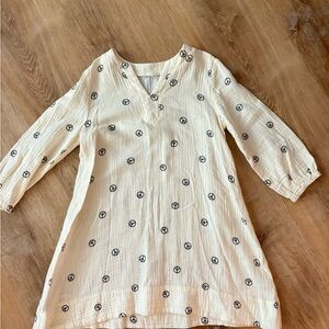 Girls cream color with peace signs